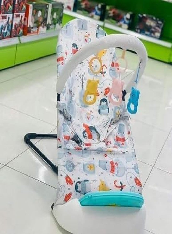Grofly Multi-Functional Baby Bouncer| Baby Play Gym & Fitness Rack with Hanging Rattles & Musical Keyboard Piano Chair Playing Sleeping Rocking Chair Cradle Kids Bassinet Chair - Image 5